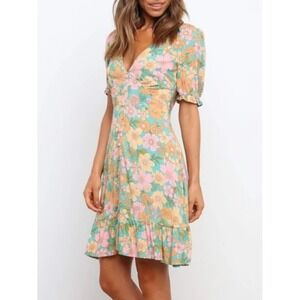 Petal & Pup Jefree Retro Floral Print Midi Dress, Women's US Size 10